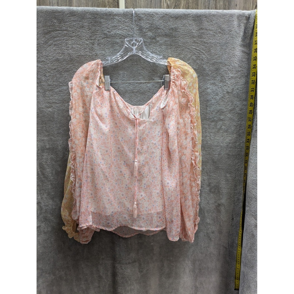 Coquette Blouse Womens Large Fairycore Dainty Floral‎ Romantic Cottagecore